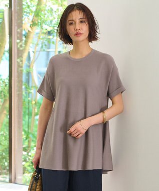 自由区 【WEB限定・洗える・XSサイズあり】ハイツイストコットンアセテートテントライン ニット カーキ系