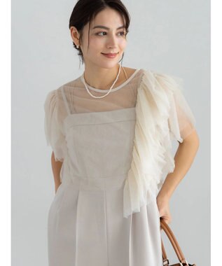 Te chichi 【セレモニーアイテム】チュールフリルレイヤードボレロ オフホワイト