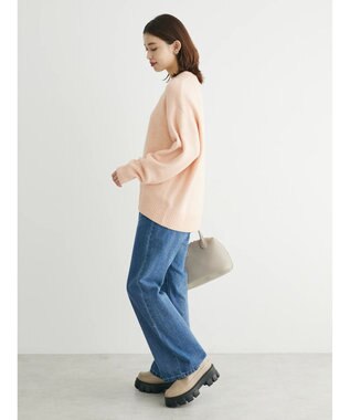 Green Parks ｆｕｗａっとメランジ前後差ニットプルオーバー Pink