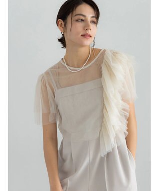 Te chichi 【セレモニーアイテム】チュールフリルレイヤードボレロ オフホワイト