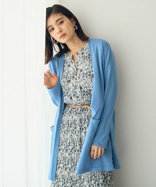 YECCA VECCA スリットミドル丈カーディガン Blue