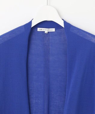 23区 【洗える】コットンアセテートギマ サマー ロングカーディガン ブルー系