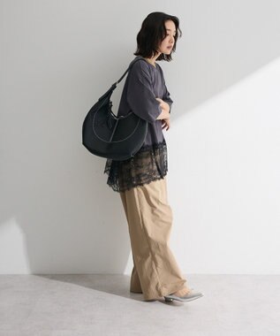 Green Parks ワンハンドルハーフムーンショルダーバッグ Black
