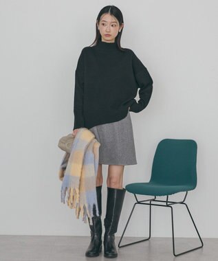 AMERICAN HOLIC モックネックコクーンニットプルオーバー Black