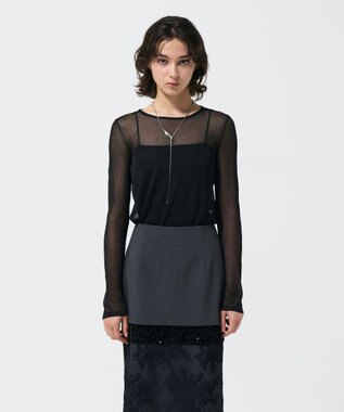 GRACE CONTINENTAL シアークルーニットトップ ブラック