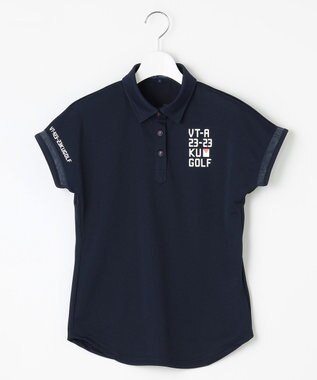 23区GOLF 【WOMEN】エイトロックカノコ カラーポロシャツ ネイビー系