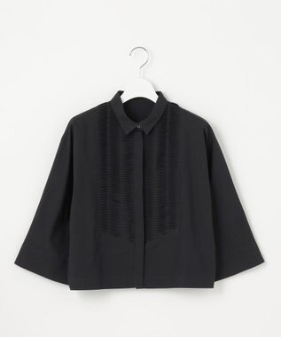 23区 【Indian Factory】コットンポプリン タックディテール シャツ ブラック