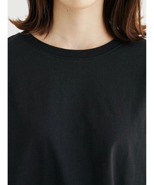 Green Parks ５分袖ドッキングバックスリットチュニック Black