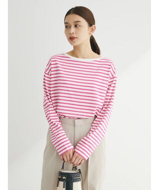 Green Parks コンパクトボーダープルオーバー Pink