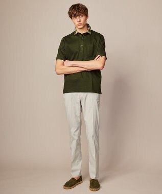 JOSEPH ABBOUD 【ウエストも伸びる/Eco撥水】オーガニックマイクロピケストレッチ パンツ ライトグレー系