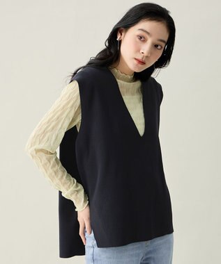 ANY Vネックニットベスト ネイビー