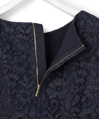 23区 【APPLAUDIR】シャイニーフラワーレース ドレス ネイビー系