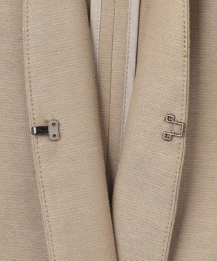 自由区 【XSサイズ～/洗える/セット可】キュプラリネンシャンタン ノーカラージャケット ベージュ系