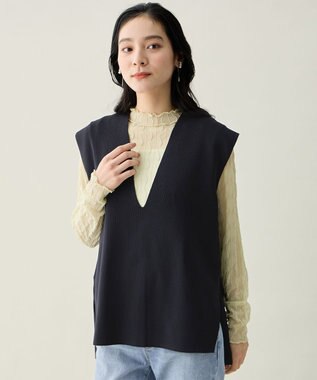 ANY Vネックニットベスト ネイビー