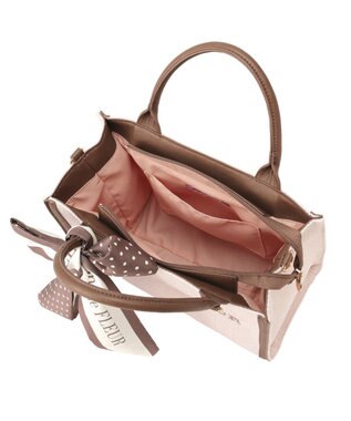 Maison de FLEUR スカーフ付きツイードスクエア２Ｗａｙトート Pink