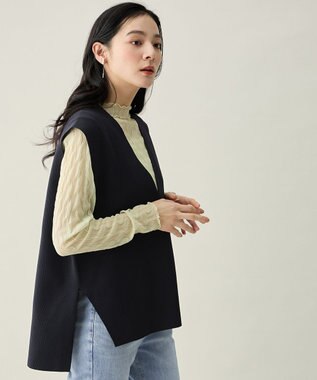 ANY Vネックニットベスト ネイビー
