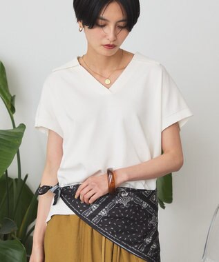 AMERICAN HOLIC フレンチスリーブスキッパールーズニットプルオーバー Off White