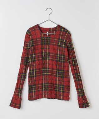 crêprie tsumori chisato creperie LONG SLEEVES T-SHIRT -TARTAN CHECK クレプリ タータンチェック長袖Tシャツ TARTAN RED