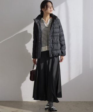 組曲 S ライトタフタショート ダウン チャコールツイード系5