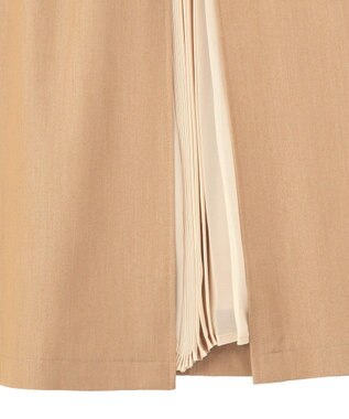 YECCA VECCA プリーツMIXフレアスカート Beige
