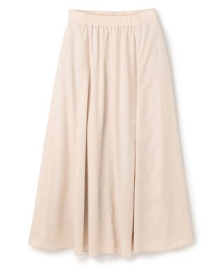UNFILO リネンレーヨン セミフレアスカート ベージュ