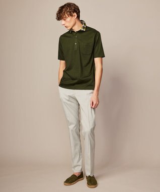 JOSEPH ABBOUD 【ウエストも伸びる/Eco撥水】オーガニックマイクロピケストレッチ パンツ ライトグレー系