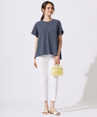 自由区 S 【カタログ掲載・セットアップ対応・接触冷感・UVケア・洗える】ファンクショナルクロス ブラウス インク