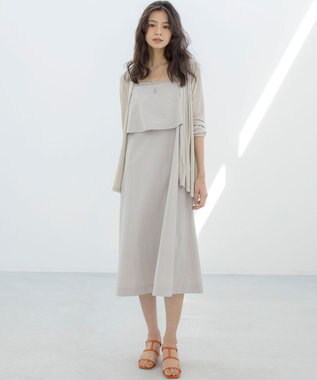 組曲 L エアリーキャミ ワンピース グレージュ系