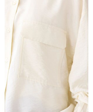 AMERICAN HOLIC 接触冷感Ｗポケット袖タックシャツチュニック Ivory