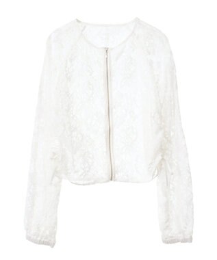 earth music&ecology レースＺＩＰシャツ Off White