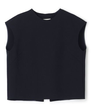 uncrave 【撥水・洗濯機洗い可】プルーフダブルクロス バックオープンブラウス（uncrave WHITE） ネイビーA