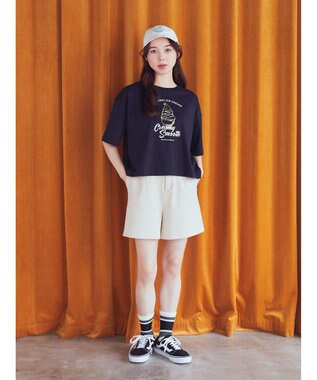 earth music&ecology ＩＣＥ　ＣＲＥＡＭ！　ショートＴ Navy