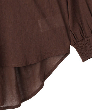 YECCA VECCA ドライタッチシアーバンドカラーシャツ Brown