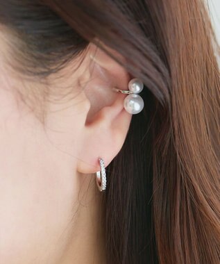 Tiaclasse 【選べる2種類】パールイヤーカフ シルバーB