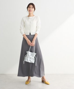 Green Parks ・Ｐｅｔｉｔ　Ｆｌｅｕｒ　サテンフレアスカート Gray