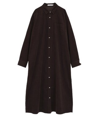 AMERICAN HOLIC コーデュロイシャツワンピース Brown