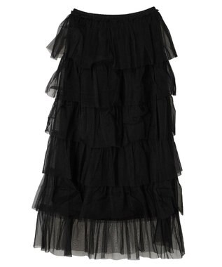 Green Parks ・ＥＬＥＮＣＡＲＥ　ＤＵＥ　ティアードラメチュールスカート Black