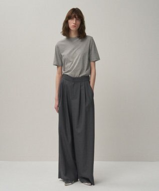 ATON WOOL TROPICAL | ワイドイージーパンツ GRAY