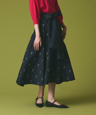 GRACE CONTINENTAL カクテルモチーフスカート ブラック