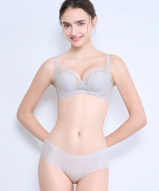 BRADELIS New York 【BRADELIS FIT】ヌーディモールドカップブラ25S1 ブラデリス アウターに響きにくい補正ブラジャー ライトグレー