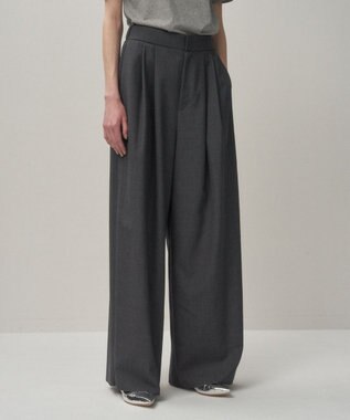 ATON WOOL TROPICAL | ワイドイージーパンツ GRAY