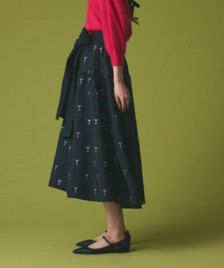 GRACE CONTINENTAL カクテルモチーフスカート ブラック