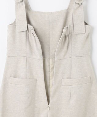 GRACE CONTINENTAL 麻調ベルトサロペット ベージュ