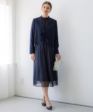 23区 S 【APPLAUDIR】クリアジョーゼット 3WAYコンパクトジャケット ネイビー系