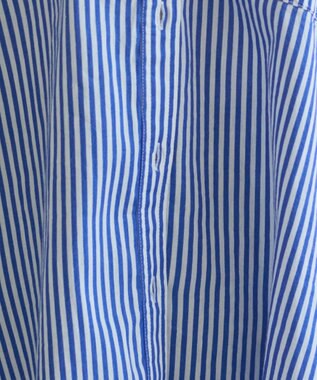 WEGO 着丈が選べる オーバーサイズ バンドカラー シャツ / ストライプ / 無地 ブルーストライプ