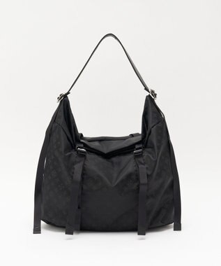 russet ナイロンジャガードメタルバックルショルダーバッグ L(CE-1656) Trv-Black