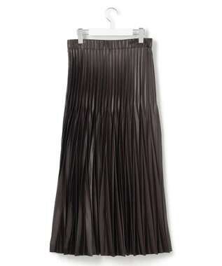 23区 【洗える】レザーライクプリーツ スカート ダークブラウン系