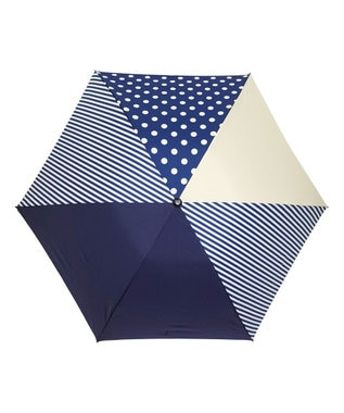 +RING レディース向け プラスリング 簡単開閉式折傘55cm NVY T1384 紺