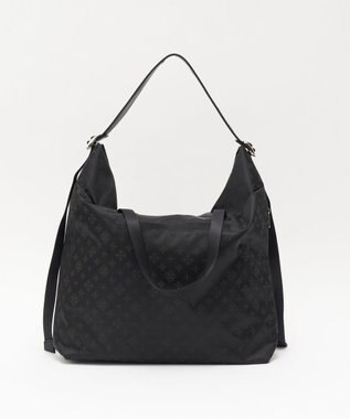 russet ナイロンジャガードメタルバックルショルダーバッグ L(CE-1656) Trv-Black