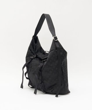 russet ナイロンジャガードメタルバックルショルダーバッグ L(CE-1656) Trv-Black